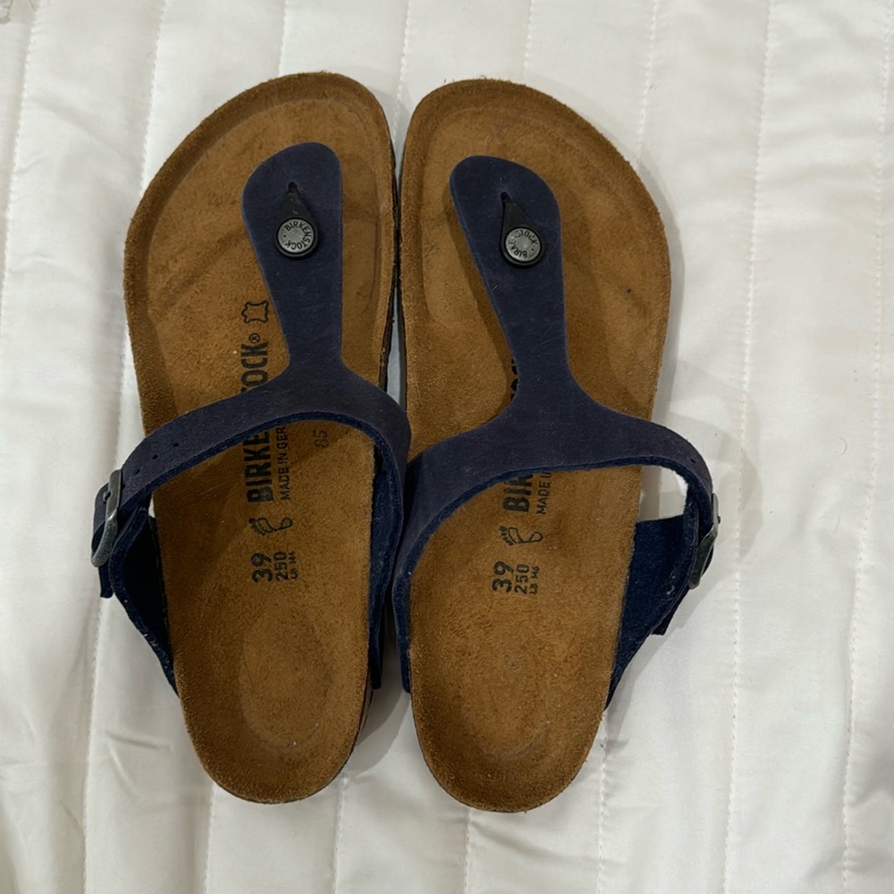 NEW Birkenstock Gizeh Blue Leather Sandals